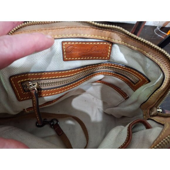 Dooney & Bourke Monogram Red Leather Medium Domed Satchel Handbag/Pre-owned-Grea - Picture 7 of 8